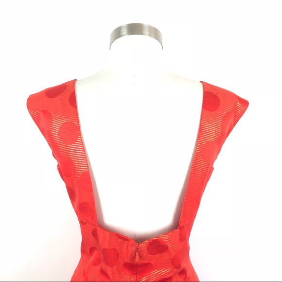 Vintage Dress Metallic Stripe Dots Cut Out Sheath - Picture 3 of 7